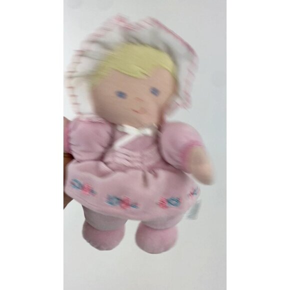 Vintage Prestige Plush Cloth Baby Doll, Soft Rattle Toy Blonde Girl 9" Long - Picture 2 of 9